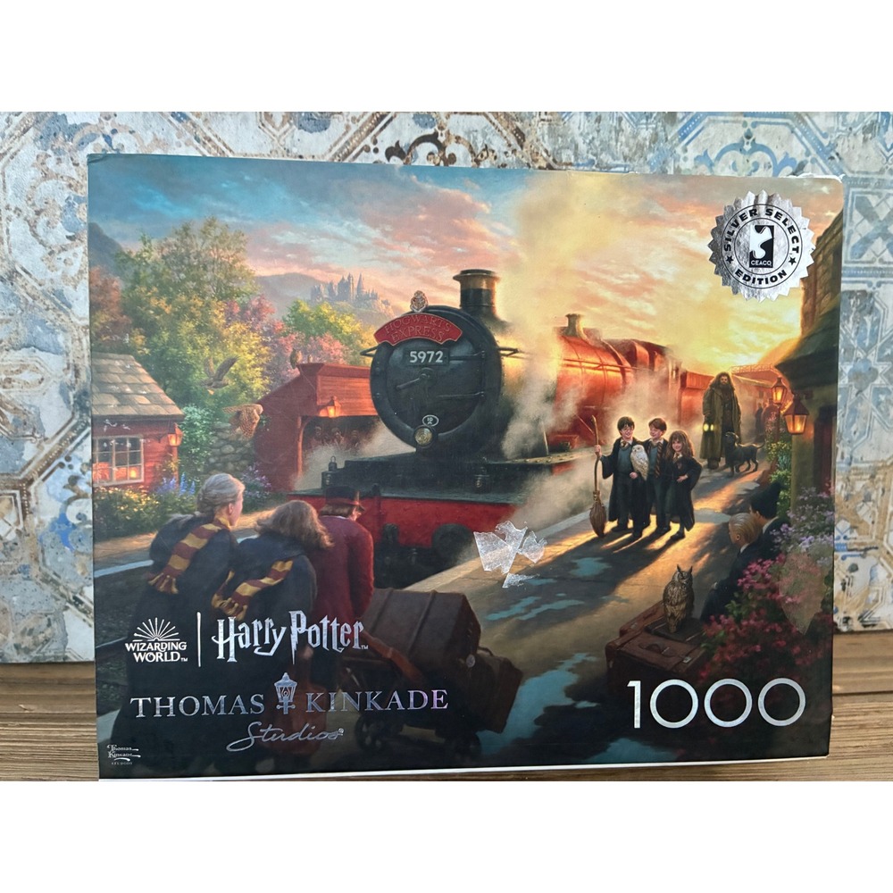 Thomas Kinkade Harry Potter Hogwarts Express 1000 Piece Puzzle Ceaco Silver